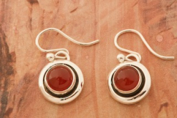 Artie Yellowhorse Genuine Carnelian Sterling Silver Post Earrings